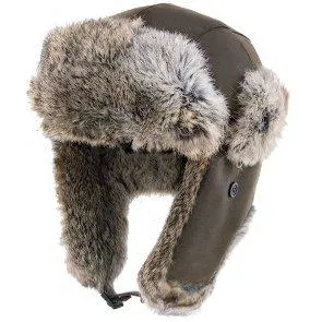 Walrus Hats Genuine Rabbit Fur Brown Trapper Hat