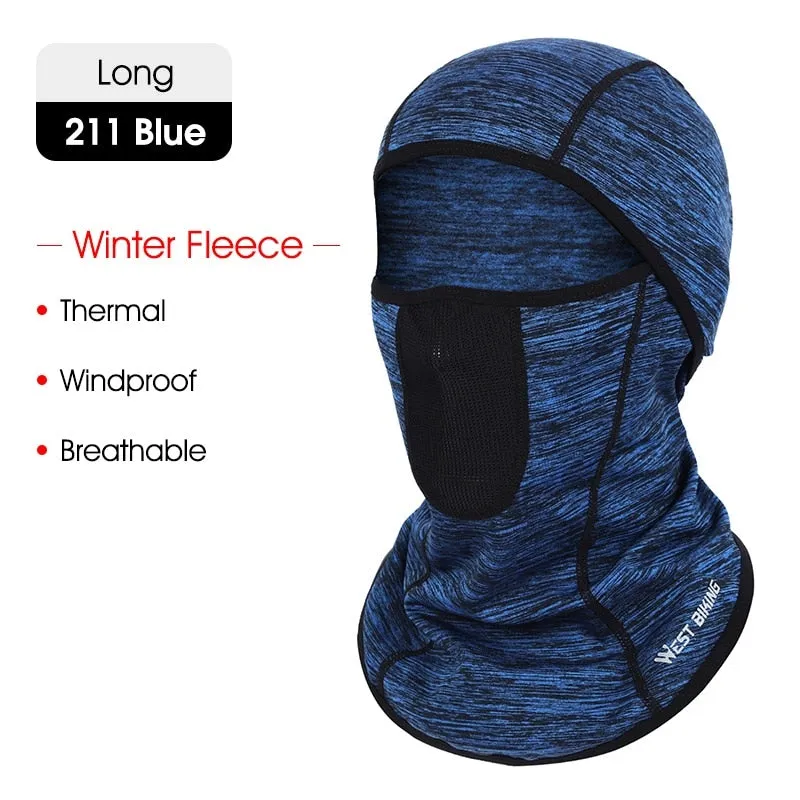 WEST BIKING Cycling Cap Winter Warm Running Scarf Balaclava Velvet Bike Full Face Cover Headwear Climbing Fishing Skating Hat