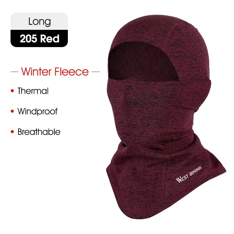 WEST BIKING Cycling Cap Winter Warm Running Scarf Balaclava Velvet Bike Full Face Cover Headwear Climbing Fishing Skating Hat