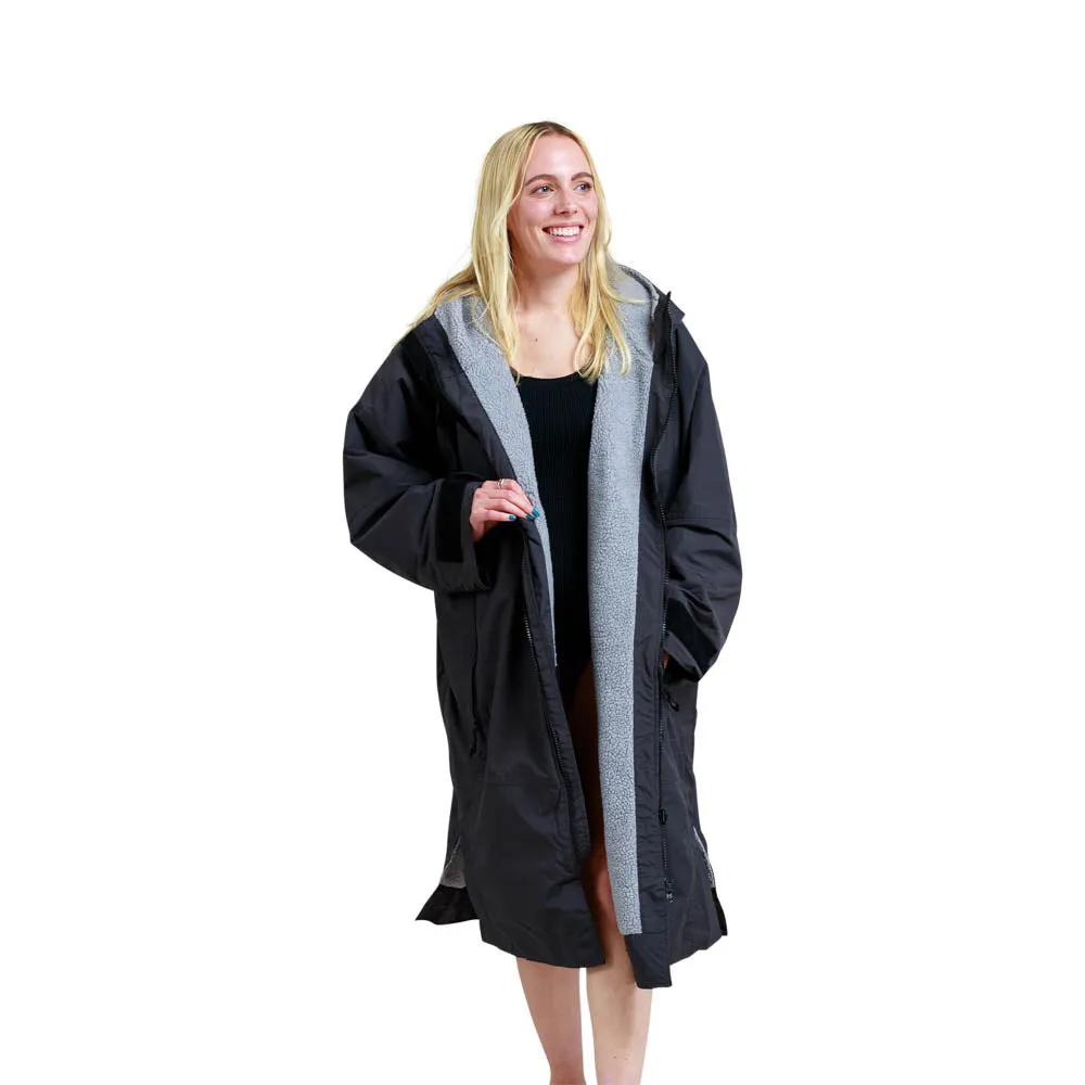 White Water Hard Shell Drying / Changing Robe - Black/Grey Lining