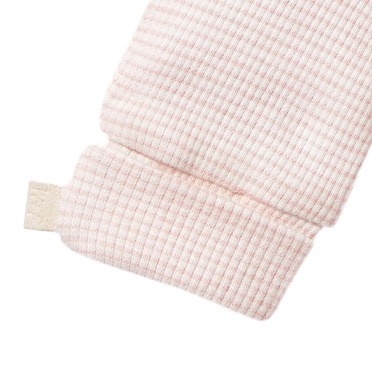 Wilson & Frenchy Organic Stripe Rib Mittens - Cantaloupe