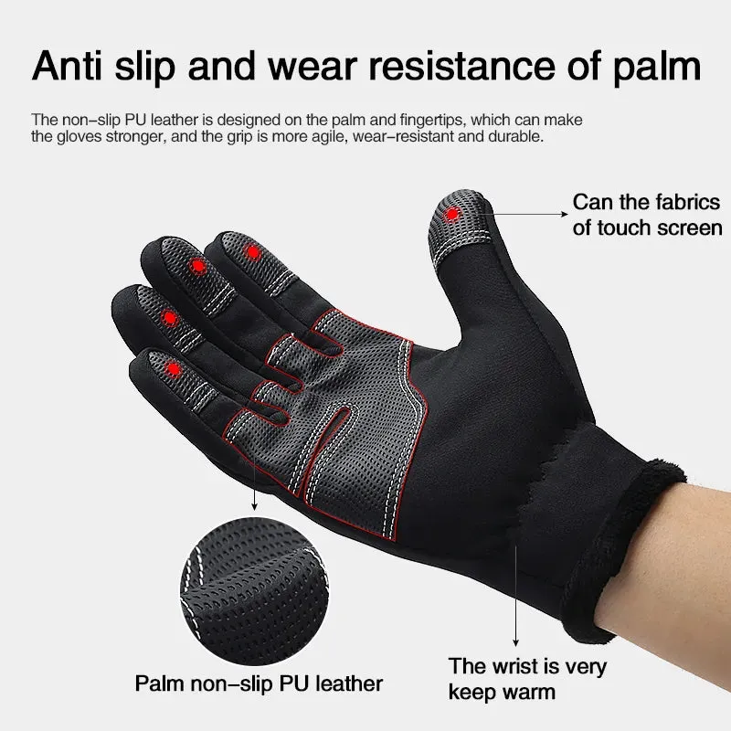 Windproof Motorcycle Cycling Gloves Touch Screen Riding Bike Bicycle Gloves Thermal Warm Motorcycle Winter Autumn Bike Gloves