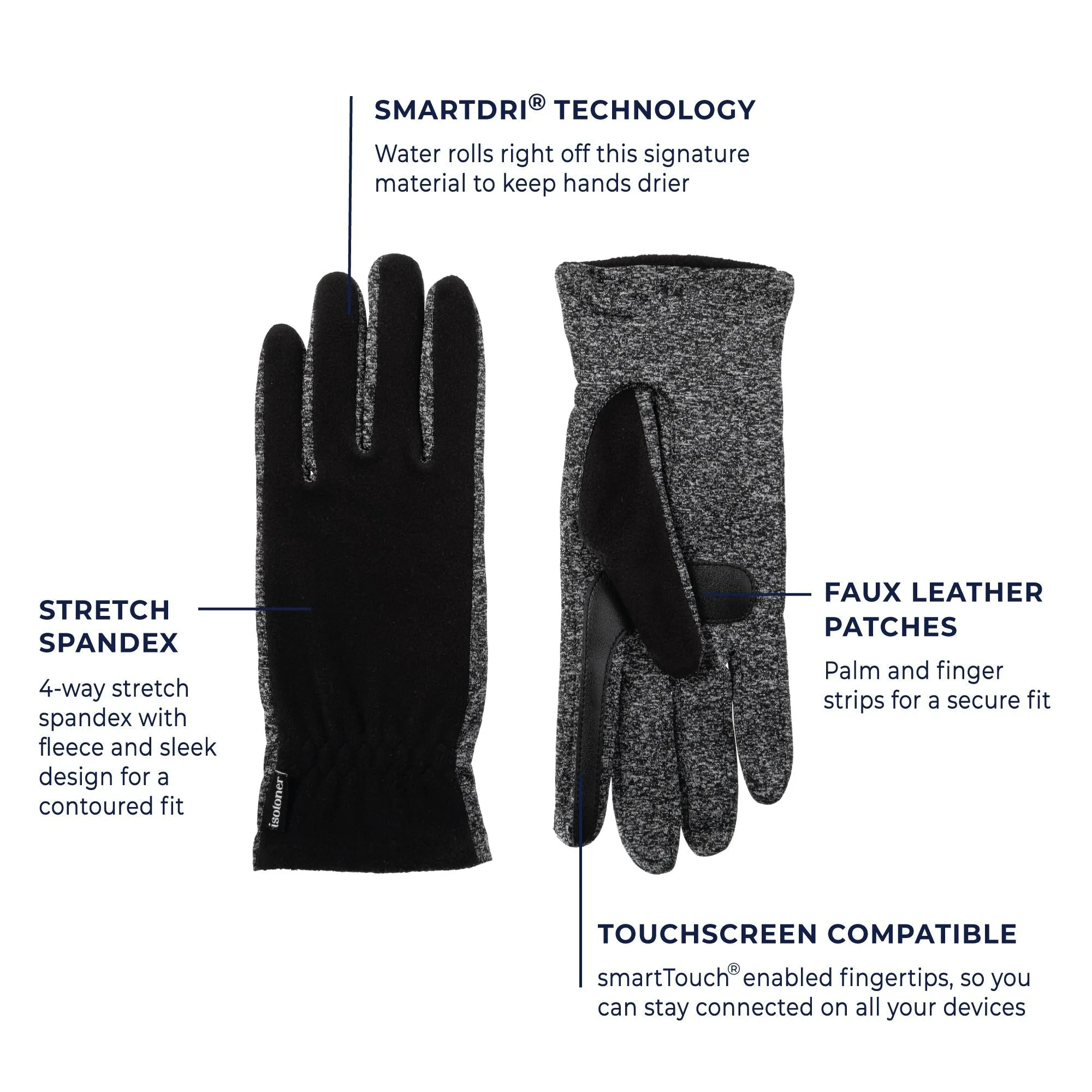 Women's Stretch Fleece Gloves with smartDri® & smarTouch®