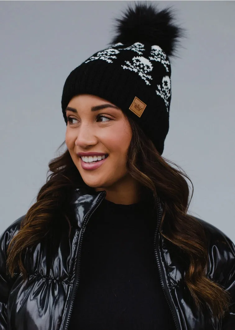 Wonderful Print Pom Winter Hat